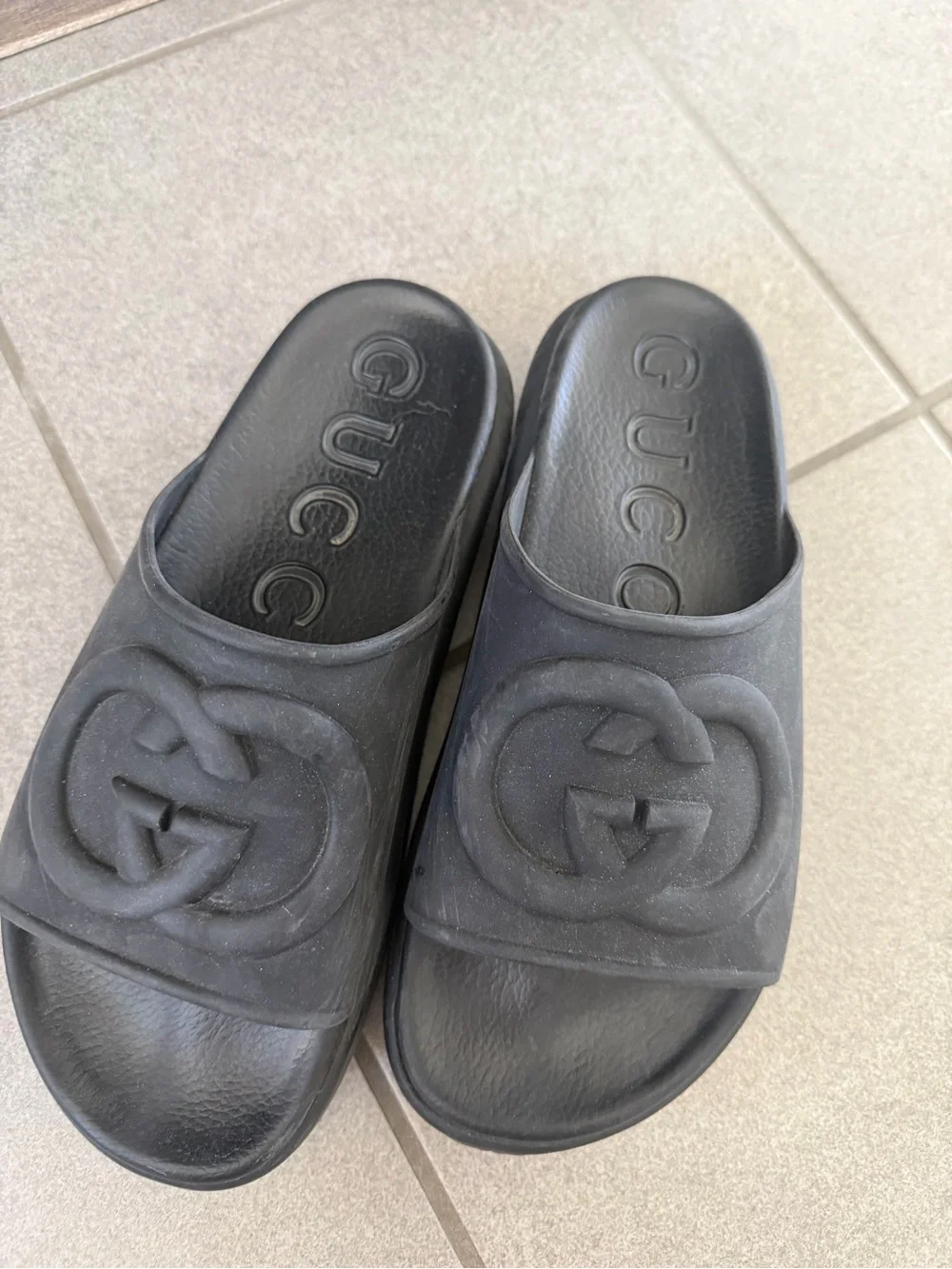 Gucci Black Logo Slide platform slides - women 39